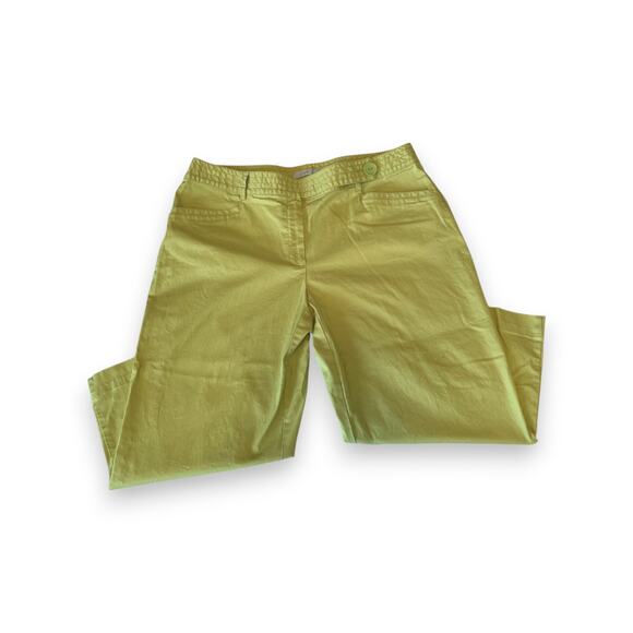 JH Collectibles Capri Green Eva Crop Zip Front Pants - Size 16 - Picture 1 of 4